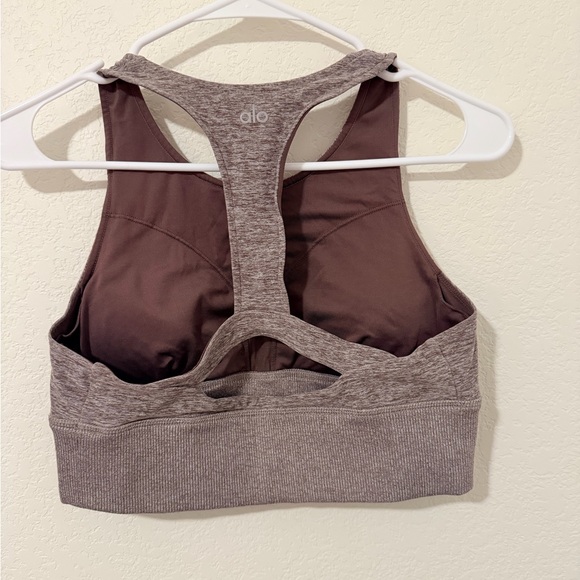 Alo Yoga Heathered Plum Bra - Picture 5 of 6